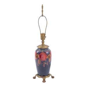 Moorcroft Pottery "Pomegranate" Vase Lamp, 1920s