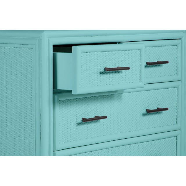 David Francis Bermuda Four-Drawer Chest - Turquoise For Sale - Image 4 of 5