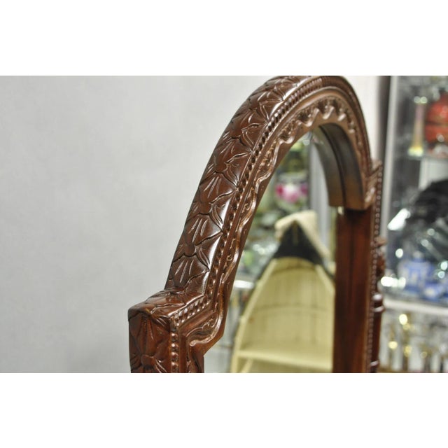 Wellington Carved Mahogany Frame Italian Renaissance Tall Dressing Cheval Mirror For Sale In Philadelphia - Image 6 of 14