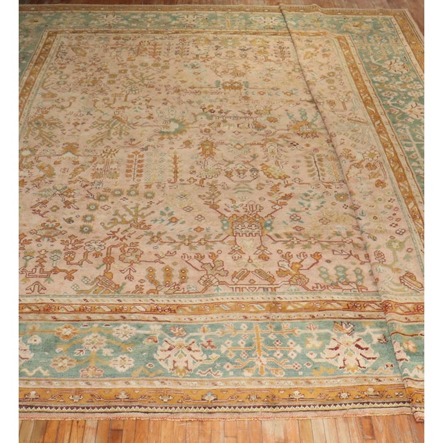 Zabihi Collection Oversize Square Turkish Oushak Rug For Sale - Image 10 of 12