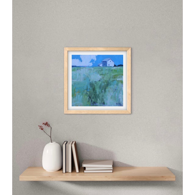 White Barn on the Horizon – Contemporary Landscape Oil For Sale - Image 9 of 10
