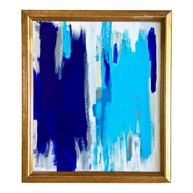 Abstract Blue & White Painting Chairish