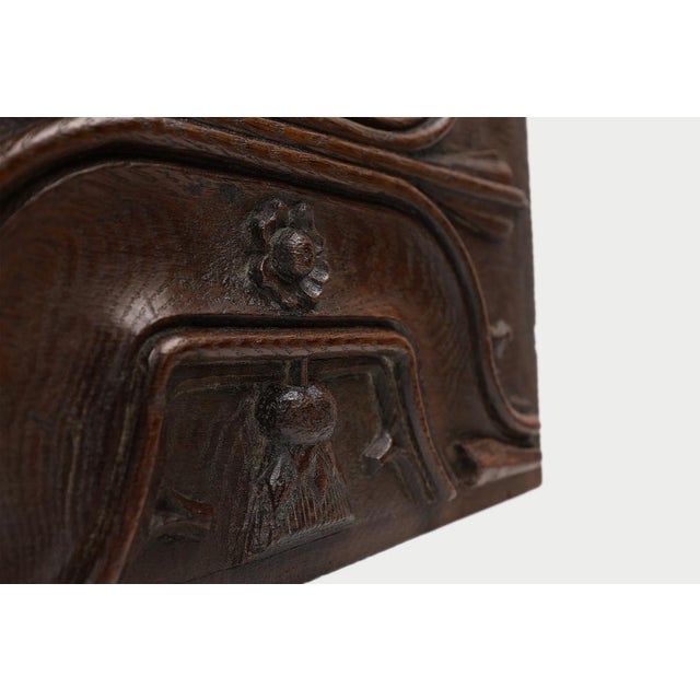 Brown Gothic Sculpted Panel in Oak, Belgium, 1500s For Sale - Image 8 of 12