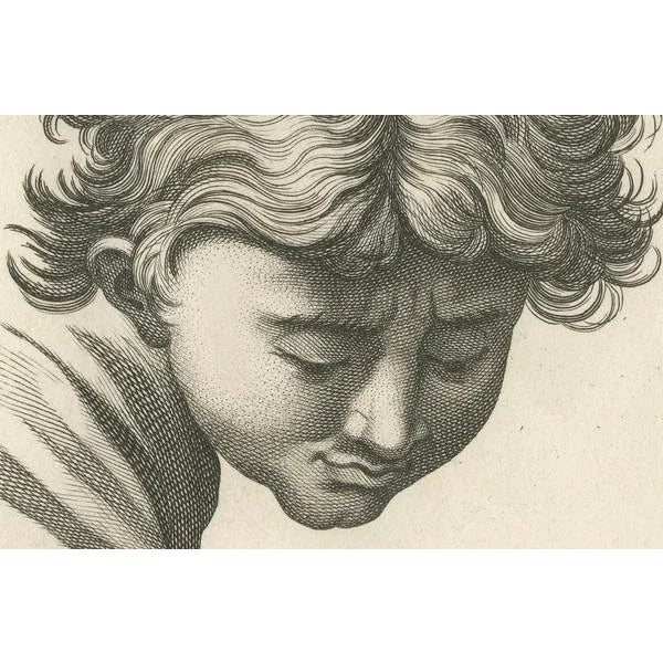 Mid 18th Century Pigné, Wisdom and Innocence: Contrasts in Time, 1740, Engraving For Sale - Image 5 of 7