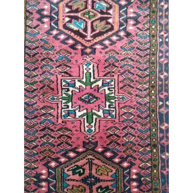 Wool pile genuine hand made vintage Persian Karajeh runner-