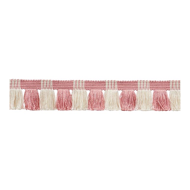 Sample - Schumacher Juno Fringe in Pink & Ivory For Sale