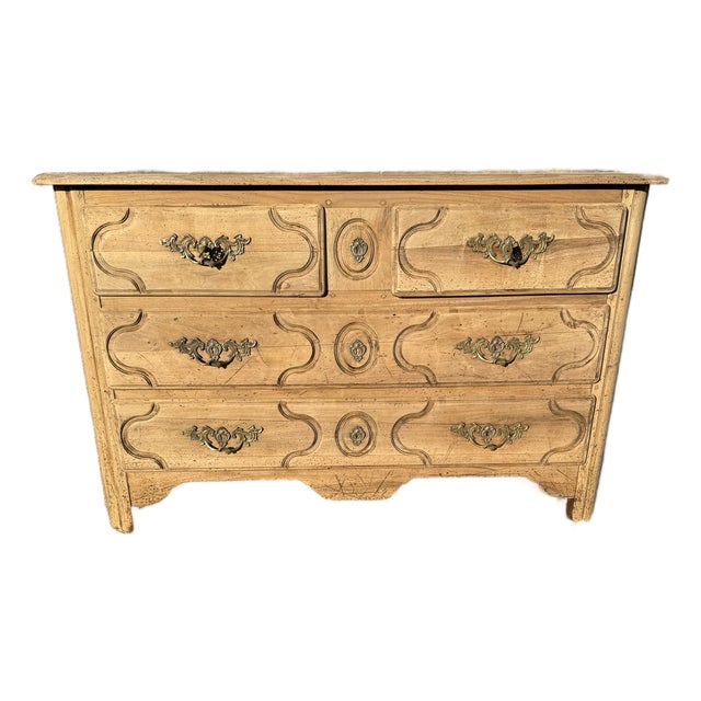 19th Century Louis XV Walnut Bleached Chest of Drawer / Commode For Sale