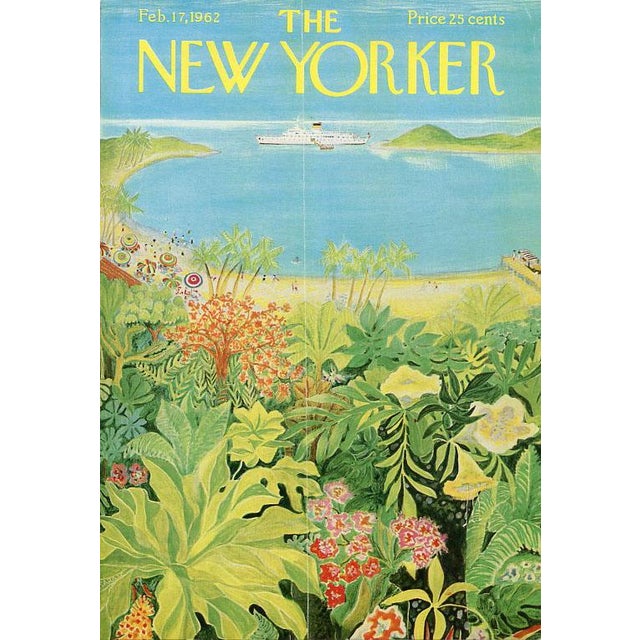 Original vintage New Yorker magazine cover dated February 17, 1962 featuring a Winter Cruise theme. Cover illustration by...