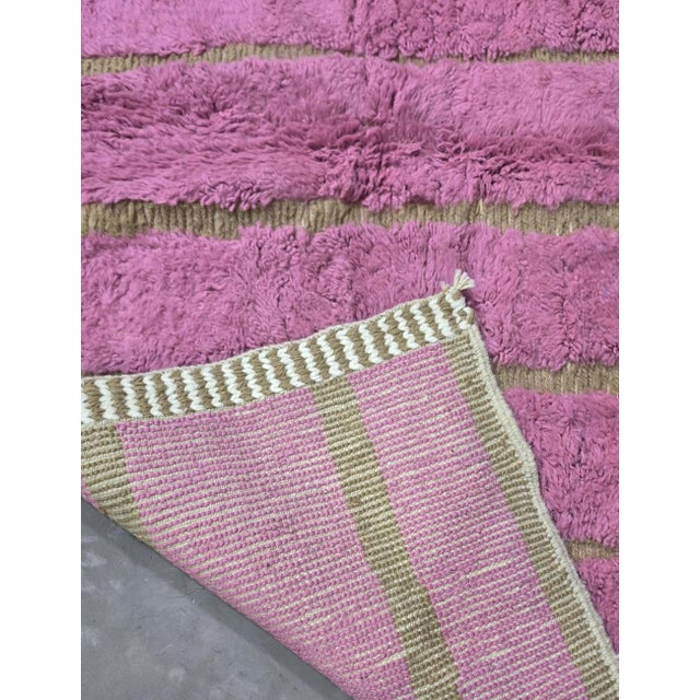 Contemporary Contemporary Pink Moroccan Handmade Rug - 8.2 X 6.5 Ft For Sale - Image 3 of 8