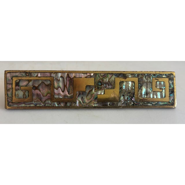 1950s 6 Brass Inlay Cabinet Pulls in the Style of Los Castillo For Sale - Image 9 of 13