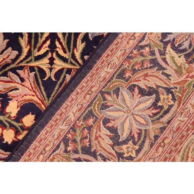 Textile Art Nouveau Inspired 1990's Pak-Persian Blue/Rust Wool Rug - 6'0'' X 9'1'' For Sale - Image 7 of 9