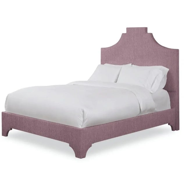 Casa Cosima Nadine King Headboard, Plum Linen For Sale - Image 4 of 5