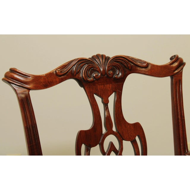 Chippendale Style Carved Mahogany Ball and Claw Armchair For Sale - Image 11 of 13