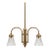 Mid 20th Century H a Framburg Co. Two-Light Brass Dutch Style Dining Chandelier Etched Glass Shades For Sale