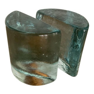 1970s Blenko Glass Bookends - a Pair For Sale
