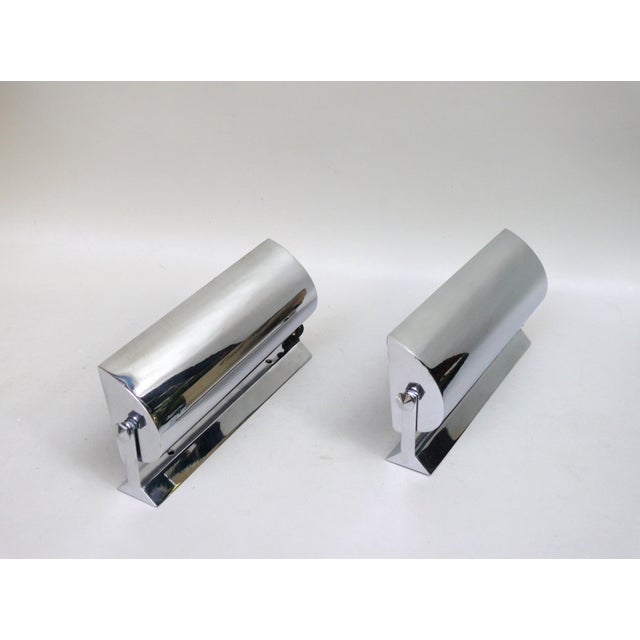 1920s Art Deco Minimalist Chrome-Plated Wall Lights, France, 1920s, Set of 2 For Sale - Image 5 of 16