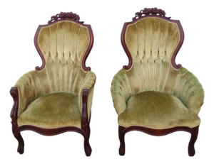 Victorian Style Carved Side Chairs a Pair 6361