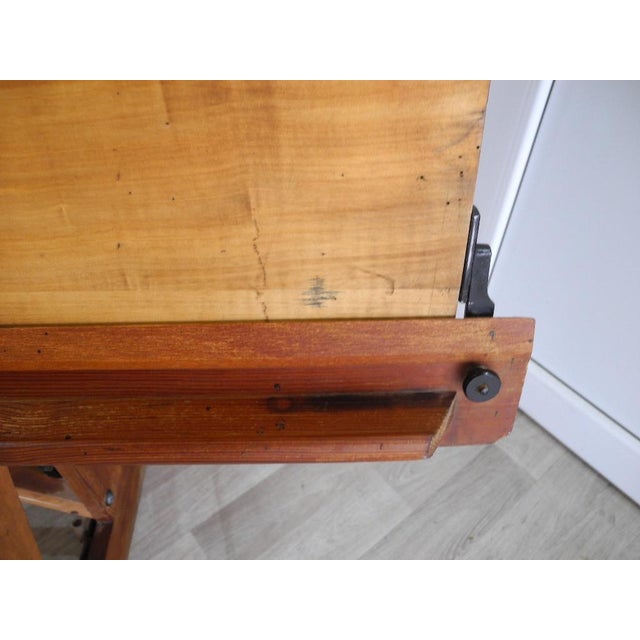 Brown Antique Bauhaus Architect's Drawing Board from Wichmann Berlin, 1920s For Sale - Image 8 of 18