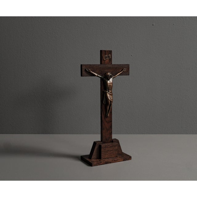 Brutalist Jesus Cross in Metal and Wood For Sale - Image 18 of 18