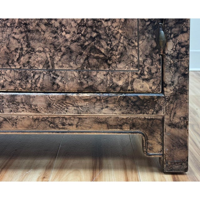 Vintage Henredon Faux Tortoise Shell Finish Server Cabinet For Sale - Image 9 of 12