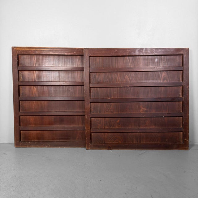 Antique Japanese Wooden Wall or Door Panels, 1890s, Set of 2 For Sale - Image 11 of 11