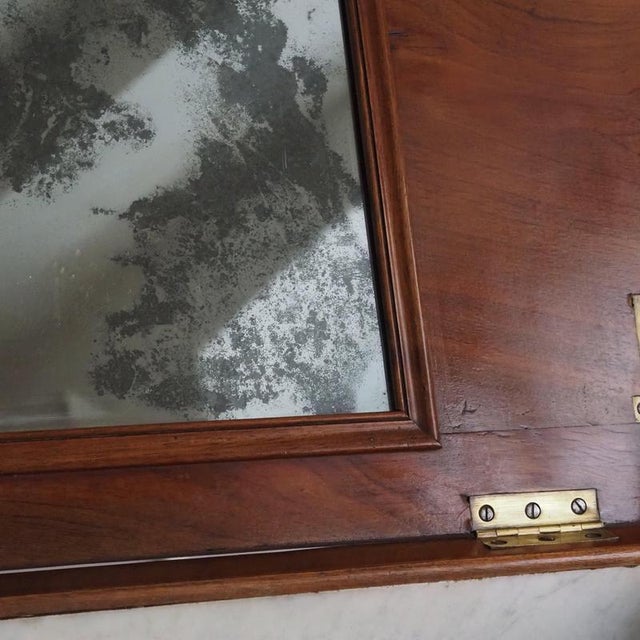 Antique Louis Philippe Washstand with Marble Top and Folding Mirror, 1860 For Sale - Image 16 of 18