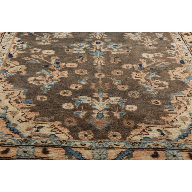 Mid 20th Century Vintage Earth-Tone Persian Hamadan Rug Runner, 03'11 X 13'02. For Sale - Image 5 of 10