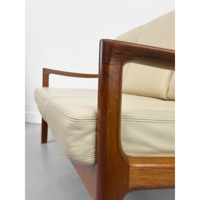 3-Seater Senator Sofa in Leather and Teak by Ole Wanscher for Cado, 1977 For Sale - Image 14 of 18