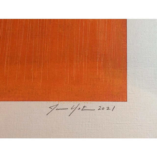 Janise Yntema Contemporary Abstract Cold Wax and Oil Stick on Canvas Paper Painting "Linear Zest" by Janise Yntema For Sale - Image 4 of 7