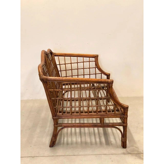 Brown Wicker and Bamboo Sofa, 1970s For Sale - Image 8 of 12