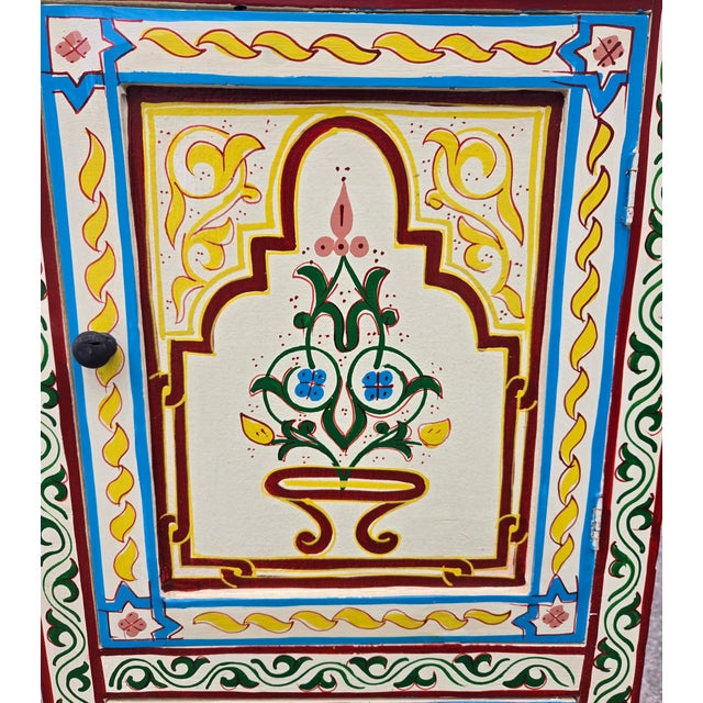 2020s Moroccan Hand Painted Storage Cabinet - Solid Wood / Beige Zouak For Sale - Image 5 of 6