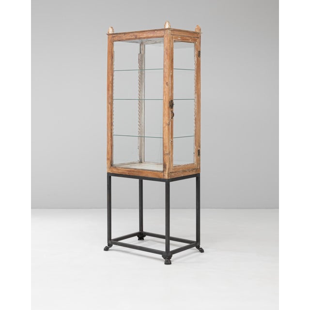 Industrial 19th Century French Wooden Display Case On Metal Base For Sale - Image 3 of 18