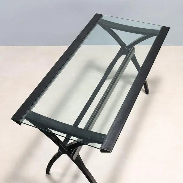Black Wood and Glass Desk, 1980s-1990s For Sale - Image 8 of 12