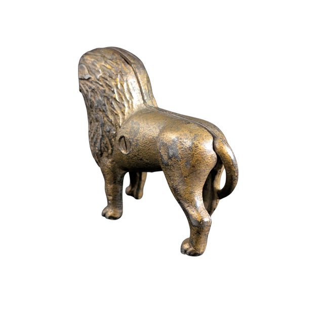 1900 - 1909 1900 Gold Lion Coin Bank Die Cast Metal by Ac Williams For Sale - Image 5 of 7