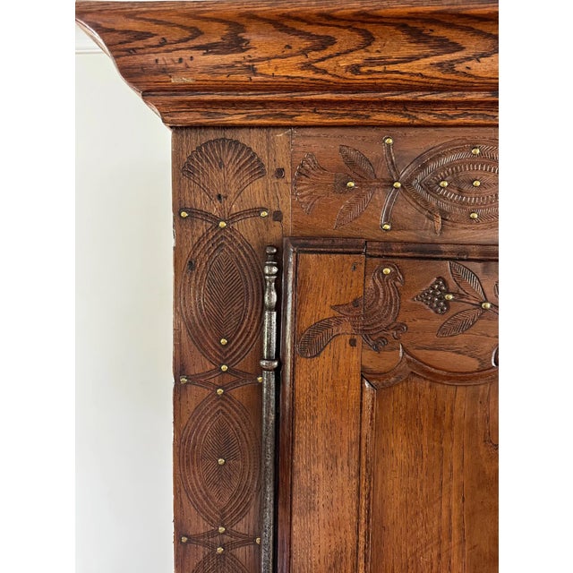Antique Handcarved French Oak Armoire | 1867 For Sale - Image 4 of 5