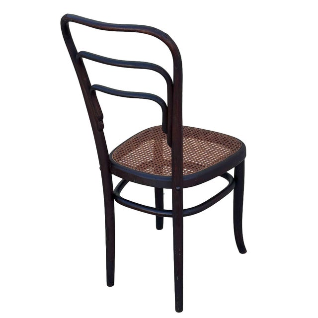 Early 1920s Modernist Bent Oak & Cane Chair No. 144 Attributed to Thonet For Sale In Los Angeles - Image 6 of 6