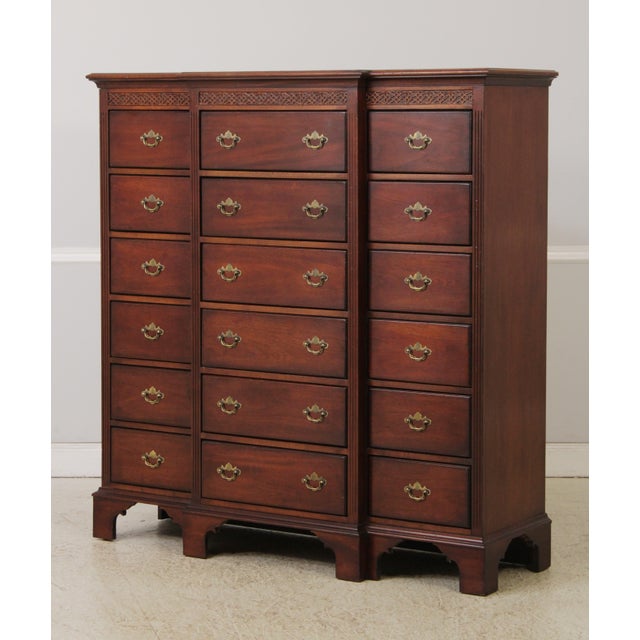 Chippendale Lexington Mahogany 18 Drawer Chest For Sale - Image 3 of 16