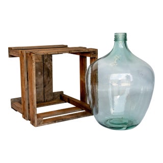 Glass Bottle Demi Jon Transparent 1950s For Sale