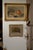 19th century framed oil still life painting of fruit, grapes, and melon.