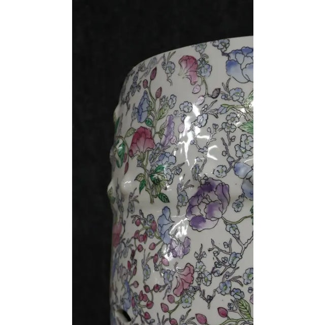 Ceramic Vintage Floral Chinoiserie Ceramic Garden Stool For Sale - Image 7 of 7