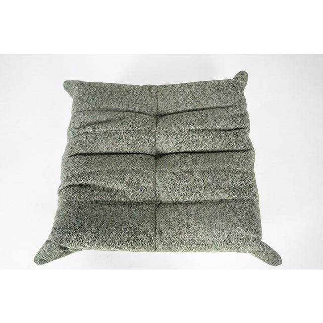 Set of Togo Lounge Chair and Pouf in Grey Tweed Fabric by Michel Ducaroy for Ligne Roset, 1973 For Sale - Image 13 of 18