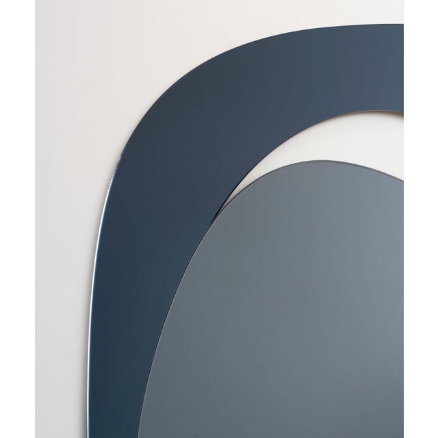 Contemporary Large Handcrafted Soul Me Mirror in Anthracite and Tinted Grey by Pon Design For Sale - Image 3 of 6