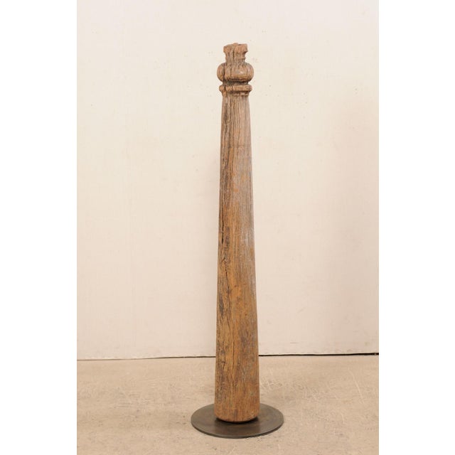 19th Century British Colonial Tapered Wood Column on Stand For Sale - Image 10 of 11