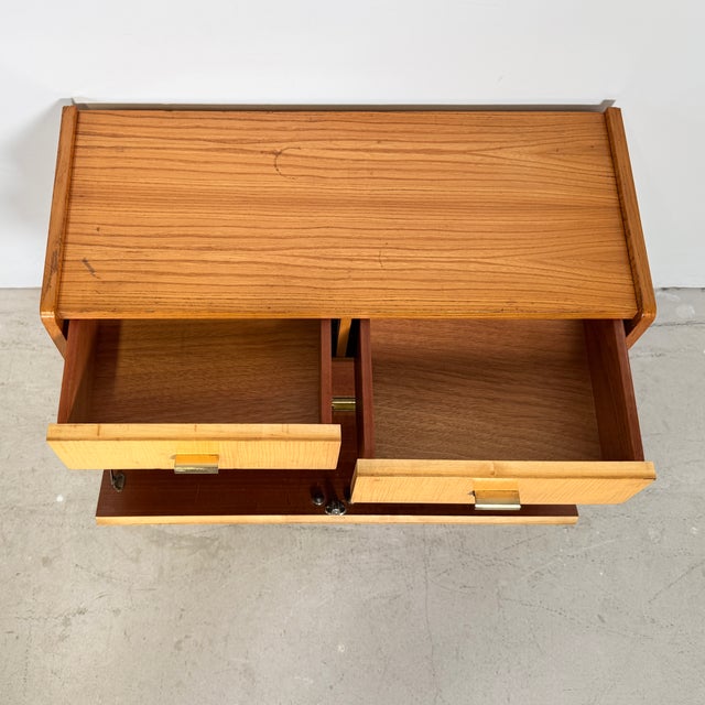 Brown Small Mid-Century Modern Telephone Bench, 1960s For Sale - Image 8 of 9
