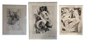 René Mels (Meulemans), Compositions, Etchings, 1945, Set of 3