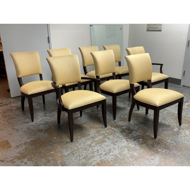 Transitional Ethan Allen Drew Dining Chairs, Set of Eight For Sale - Image 3 of 12
