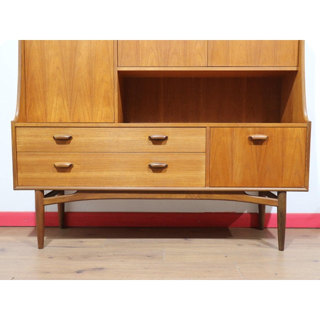 Wood Mid Century Modern Vintage Teak Buffet Tall Credenza Sideboard by G Plan For Sale - Image 7 of 15