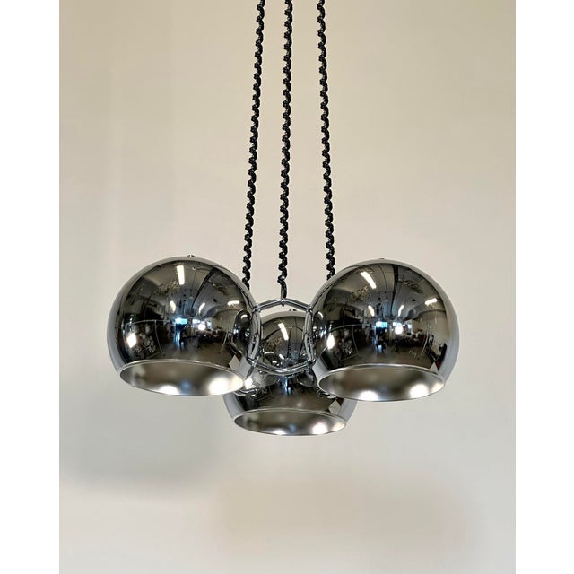 Goffredo Reggiani Space Age Pendant in Chromed Steel by G. Reggiani, 1970s For Sale - Image 4 of 12