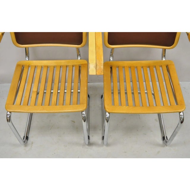 Marcel Breuer Cesca Chair Cantilever Chrome Frame Wood Seat - a Pair For Sale - Image 4 of 11