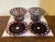 Antique 19th Century Ruby Glass Cut to Clear Crystal Bowls and Under Tray Platters - A Pair For Sale - Image 11 of 12